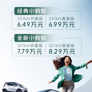四重焕新！全新小蚂蚁上市7.79万元起售